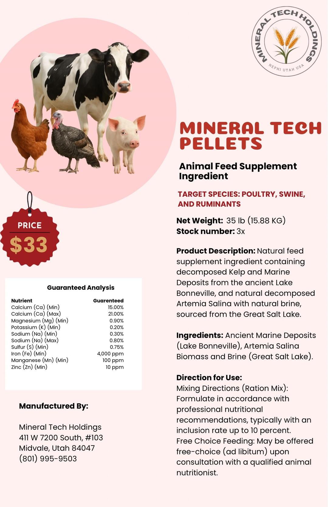 Animal Feed Supplement Pellets – 35 lbs for $33
